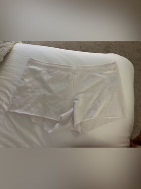 Hollister white fleece shorts